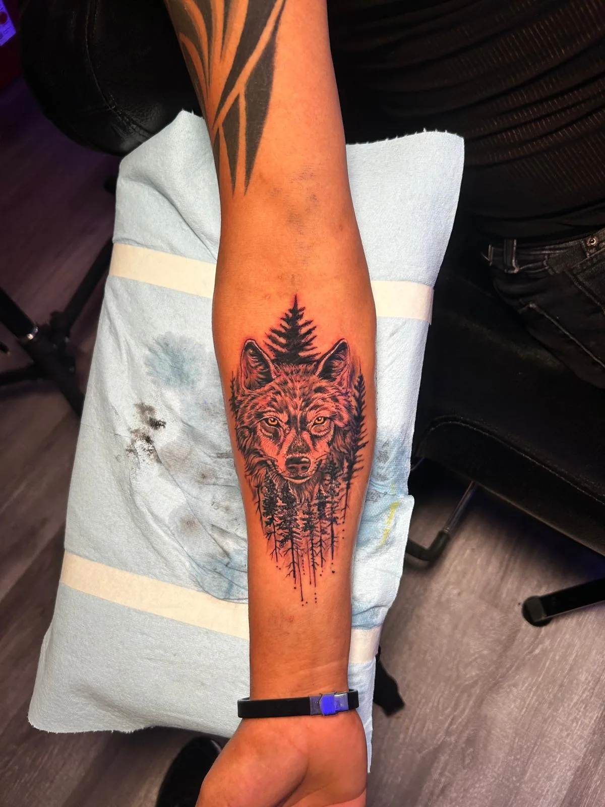 Forest Wolf — blackwork tattoo by Nemo Tattoo Studio